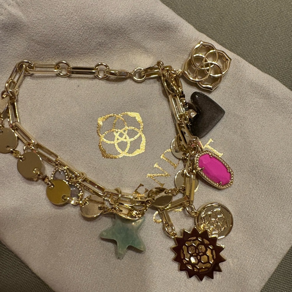 Kendra Scott Charm Bracelet with Pink and Silver Accents